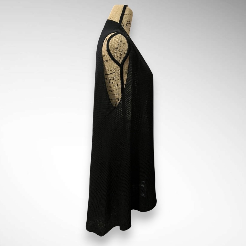 EILEEN FISHER Black 100% Wool Sleeveless Long Cardigan Vest Large | EUC - Picture 2 of 6